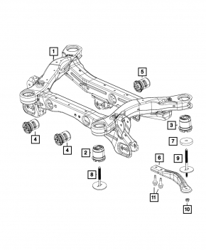Rear subframe Jeep Cherokee KL 14- AWD Off road