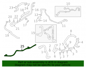 Engine cooling system pipe Audi Q7 16-19 2.0T
