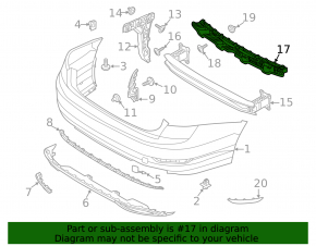 Rear bumper mount central VW Jetta 19-21