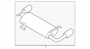 Rear muffler with barrel for Nissan Murano z51 09-14