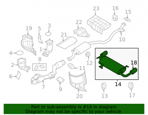 Rear muffler with barrel for Nissan Murano z51 09-14