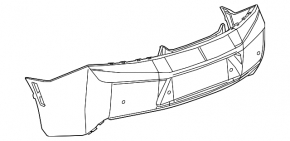 Rear bumper bare Chevrolet Camaro 16 - for parking sensors