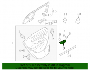 Door handle inside front right Volvo XC40 19-25