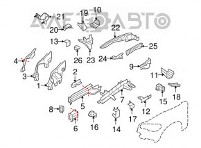 Front right quarter panel for BMW X5 F15 14-18 on the body, black