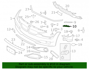 Front bumper mount left lower wing BMW 4 F32/33/36 14-20