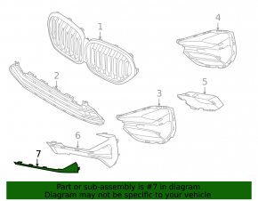 Left front bumper lower grille molding for BMW X1 F48 20-22 X-Line