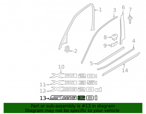 Emblem inscription SDrive 28i front left door BMW X3 F25 15-17