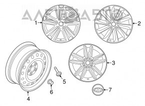 Wheel disk R17 Hyundai Sonata 15-17 sport light curb