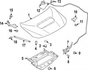 Left hood hinge for Subaru WRX 2022-2026