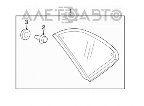 Window blind glass rear right Mitsubishi Outlander Sport ASX 11-23 chrome