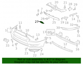 Front bumper grille plug, right, Mitsubishi Lancer 10-15 GTS