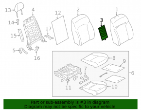 Heated driver's seat for Subaru Forester 14-18 SJ (2 parts)