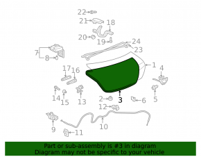 Toyota Solara 2.4 04-08 trunk lid seal