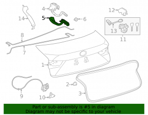 Right trunk lid hinge trim for Lexus IS 14-20