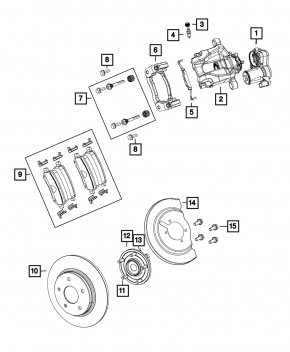 Rear left hub Chrysler Pacifica 17- FWD