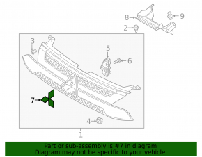 Mitsubishi Outlander 14-21 grille emblem