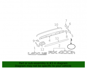 Lexus emblem tailgate Lexus RX400h 08-09 rest, hybrid