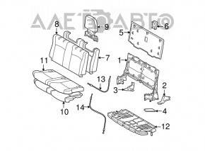 Rear additional row of seats 3 row Toyota Highlander 08-13 leather gray