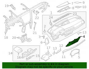 Audi Q5 80A 18-24 gray front panel trim, center lower