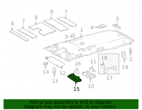Ceiling light rear Lexus IS 14-20 gray