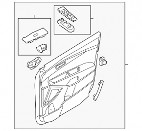 Door trim card front right Kia Sorento 19-20 leather black