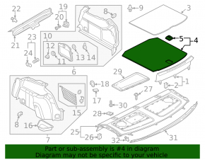 Boot floor Audi A3 8V 15-20 4d, 5d, fwd hard