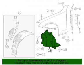 Mudguard front left rear part Mercedes W213 E 17-23