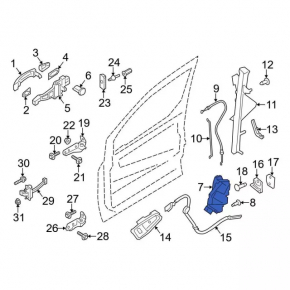 Front right door lock Ford Transit Connect MK2 13-