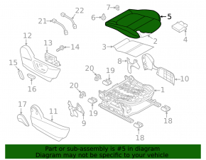 Passenger seat Mazda 6 14-15 without airbag, black leather