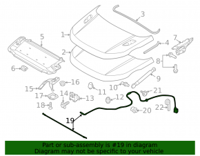 Land Rover Range Rover Evoque 12-18 Hood Release Cable