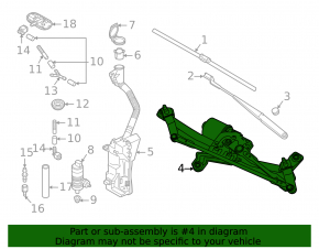 Windscreen wiper linkage with motor for Volkswagen ID.4 23-25