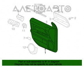 Door trim card front right Jeep Compass 11-16 black