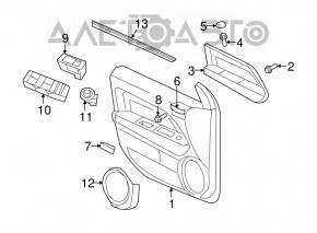 Door trim card front right Jeep Compass 11-16 black