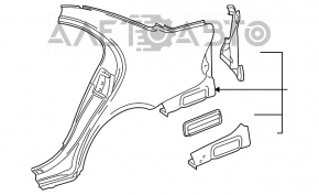 Mercedes W211 black rear right quarter wing