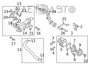 Thermostat housing Kia Sorento 16-20 2.4