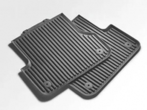 Set of 2 rear rubber floor mats for the Audi A8 2013-2018, black