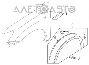 Front left wing arch trim Mitsubishi Outlander Sport ASX 10-