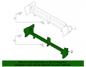 Lower radiator deflector for Subaru Outback 20-25 2.4