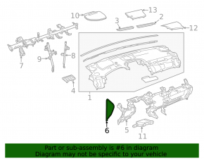 Front panel trim side left Lexus NX200t NX300 NX300h 15-21 black