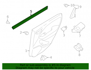 Inner rear left glass seal for Subaru Forester 25-26
