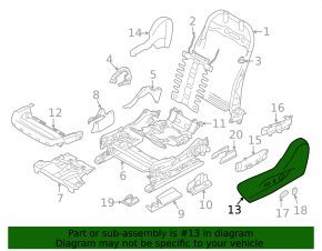 Black driver's seat control cover for a Subaru Forester 25-26