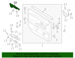 Front right window lift control trim Mitsubishi Outlander 14-20