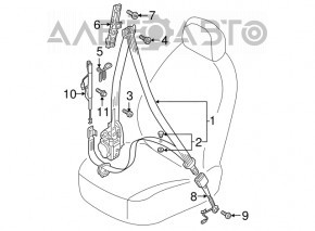 Audi Q5 80A 18-24 beige driver's seat belt, broken, pin broken