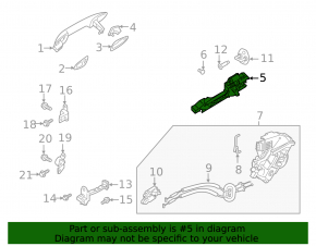 Front right door handle mechanism Kia Forte 19-24