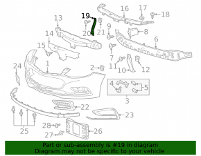 Front Bumper Grille Support Bracket Outer Chevrolet Cruze 16-