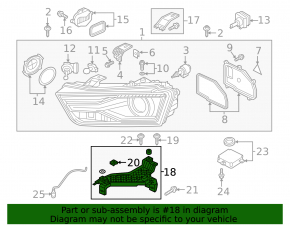 Front left headlight mount for Audi Q3 15-18 xenon