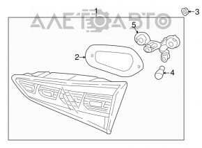 Inner tailgate light right Hyundai Tucson 16-18 halogen