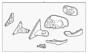 Left side mirror assembly for Infiniti QX50 19-22