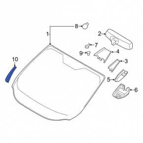 Windscreen wiper seal left Ford Escape MK3 17-19 rest