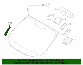 Windscreen wiper seal left Ford Escape MK3 17-19 rest